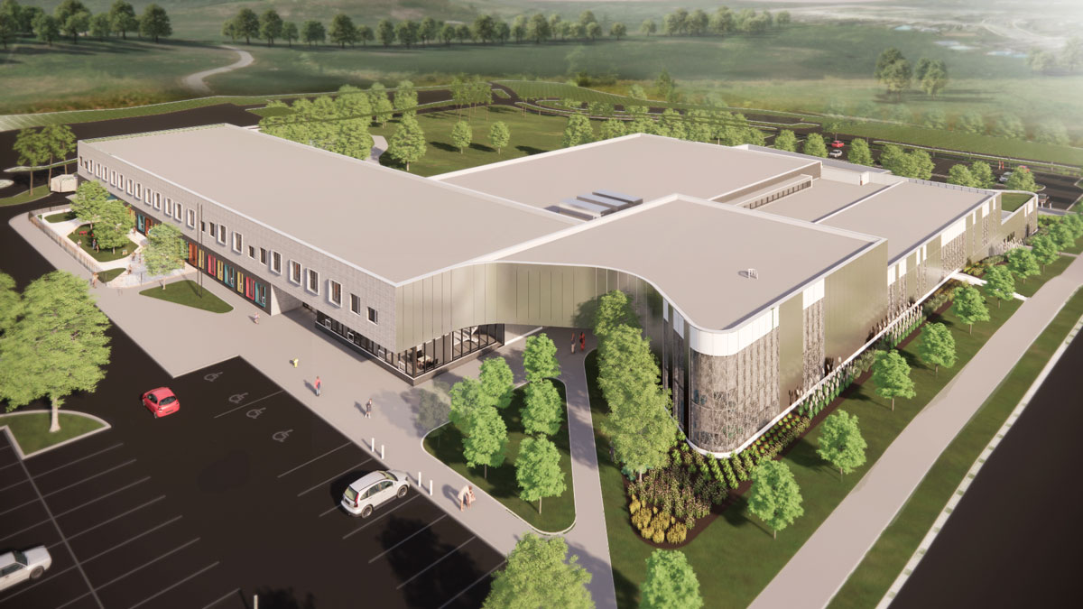 An artist's rendering of the new Grand Erie school in West Brant