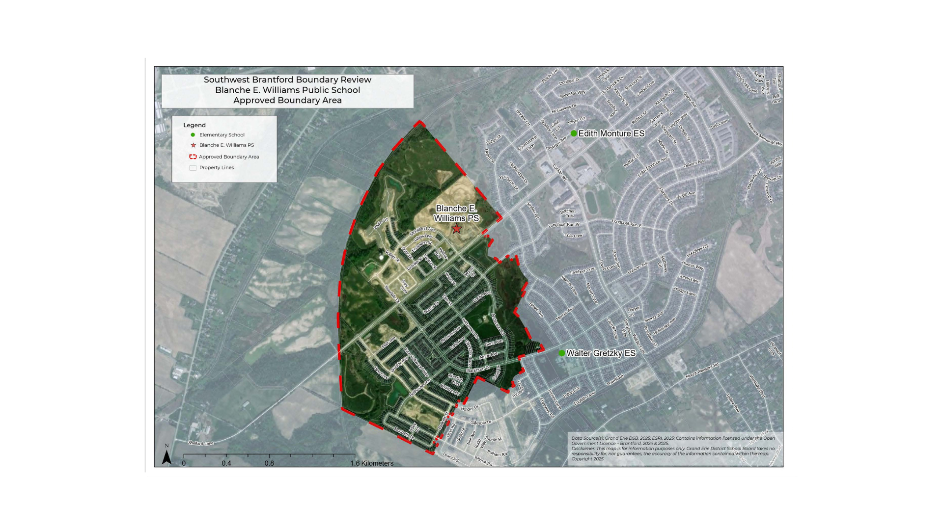 Blanche E. Williams Public School Approved Boundary Area
