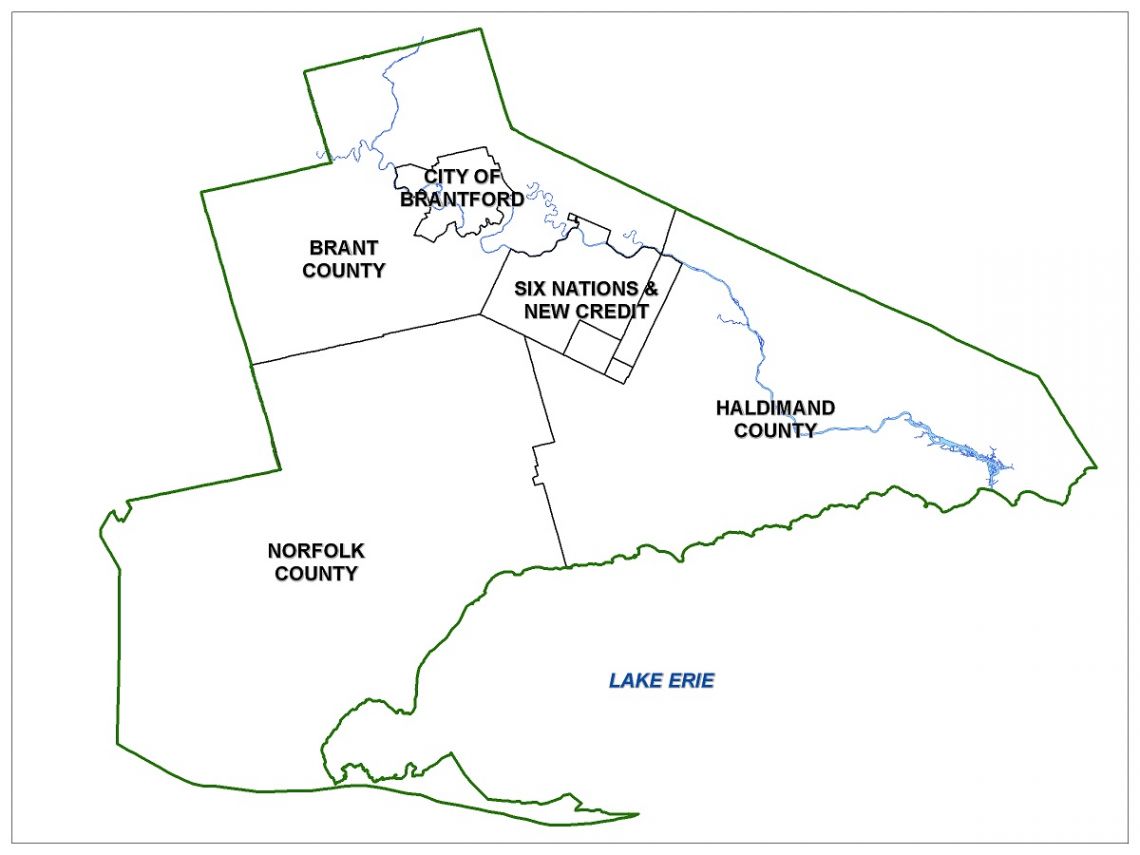 Outline Map of Grand Erie