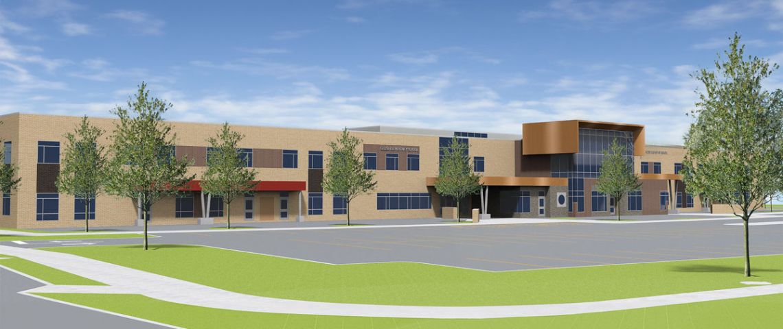 An artist's render of the new Caledonia Elementary School