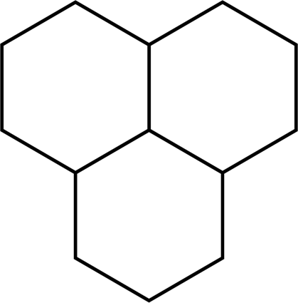3 Hexagon's 2 on top one on bottom all connected