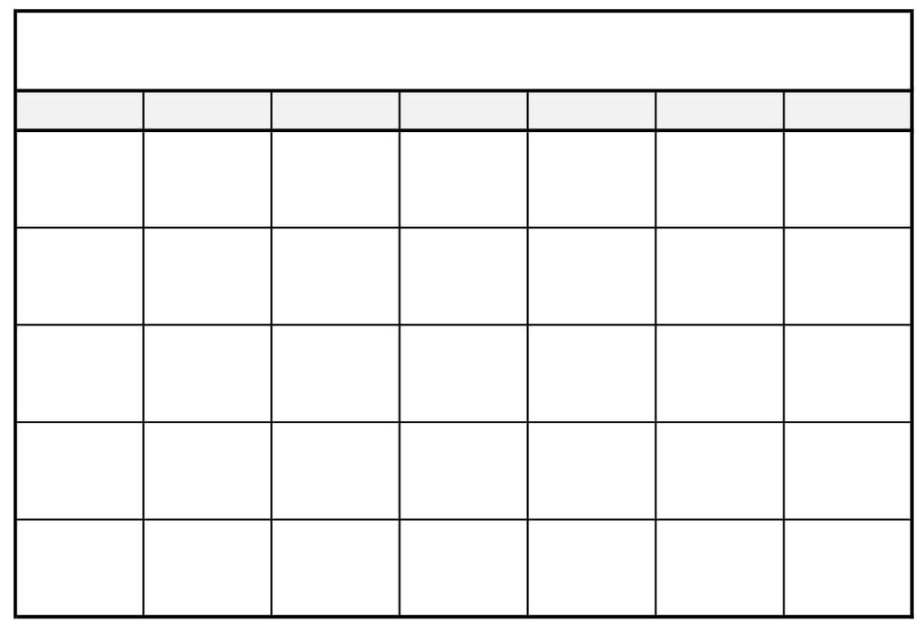 Blank calendar layout