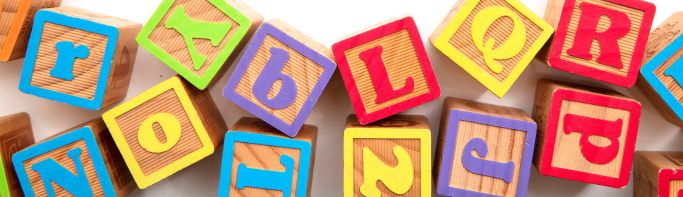 Wooden letter blocks
