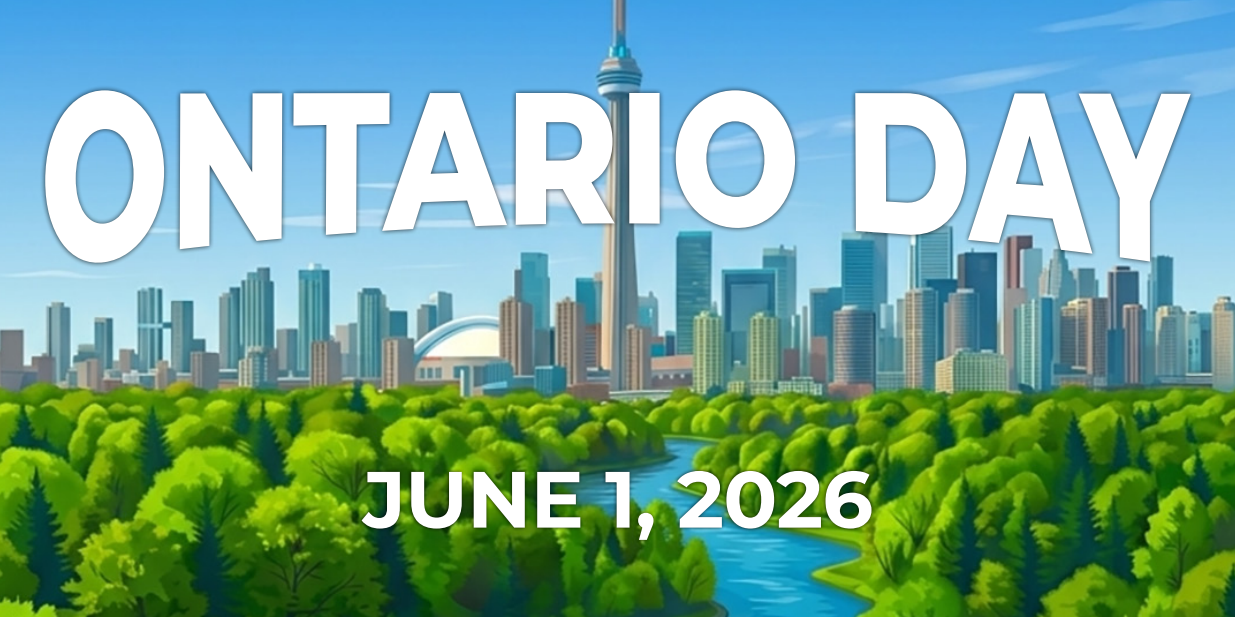 Map with Ontario Flag pin in Lake Ontario