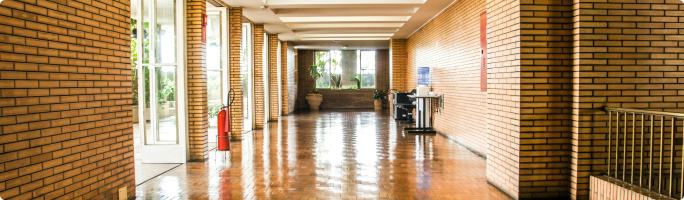 empty school corridor