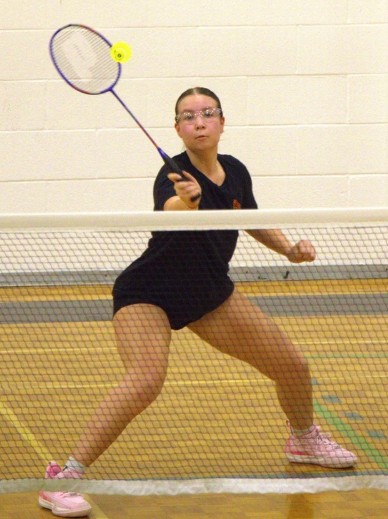 Ciena Jamieson playing badminton