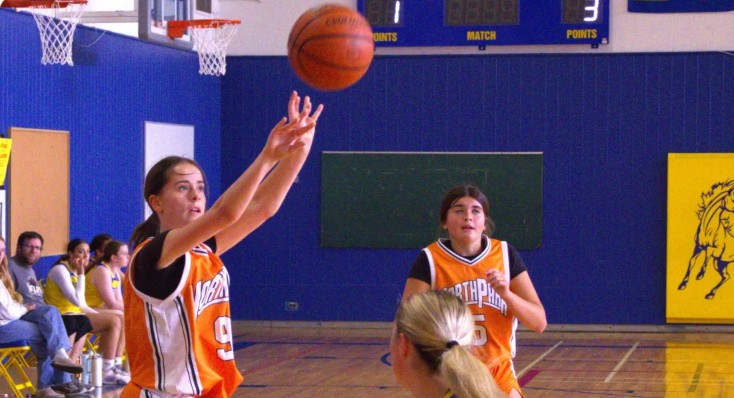 North Park Collegiates Addison Pelich beats the buzzer with a basket in the first quarter of an AABHN senior girls basketball game North Park Collegiates Addison Pelich beats the buzzer with a basket in the first quarter of an AABHN senior girls basketball game