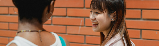 two girls talking