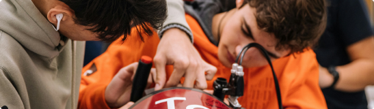 two students working on a project